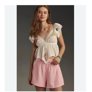 Anthropologie Linen Somerset Short